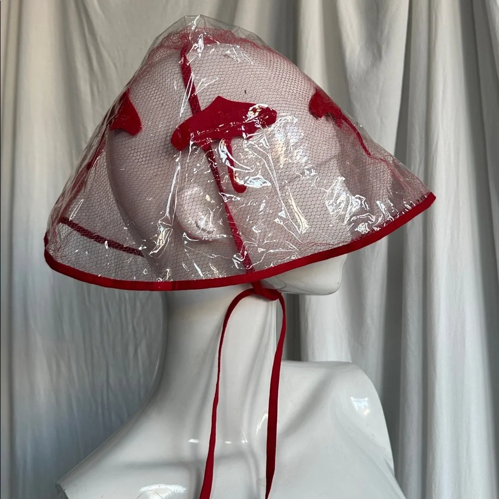 This is Rare Rain Hat Hair and makeup shield 1960 era like new Adorable Mesh in - Picture 5 of 9
